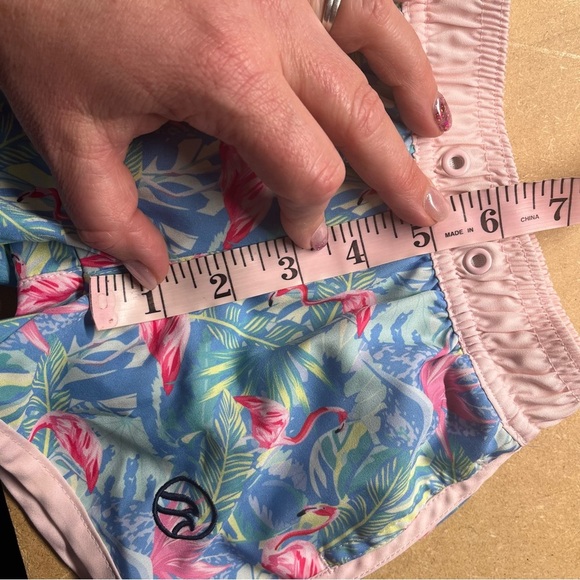 Shordees Properly Tied pink blue flamingo swim trunks infant size 12 months - Picture 6 of 7